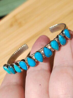 Jay King DTR Turquoise 925 Sterling Silver cuff bracelet Southwestern